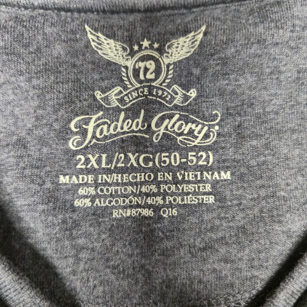 Faded Glory Mens 2XL Black Thermal V-Neck Long Sleeve Shirt FM46Y056B001 - Picture 6 of 16